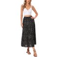 thumbnail image 2 of INSPIRE CHIC Flowy Maxi Skirt for Women Summer Elastic High Waisted Casual A-Line Long Skirts M Black, 2 of 6