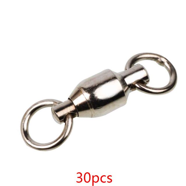 Worallymy 30 Uds. rodamiento de bolas anillos sólidos giratorios conectores de anzuelo de pesca de cobre con forma de palabra de mar y océano Worallymy JD735802708