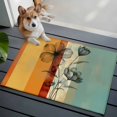 thumbnail image 3 of 2x3 Ft Entryway Area Rug, Floral Orange Kitchen Rug Runner Washable Floor Mat, Multicolor Striped Decadent Botanical Flower Non Slip Indoor Door Mat Throw Carpet for Bathroom Living Room Bedroom, 3 of 8