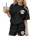 thumbnail image 2 of ITSAME Girls Outfit Sets, Loose Fit Crewneck T-Shirts and Shorts Summer Casual Fashion Clothes 2-Piece Black Size 4-5, 2 of 8