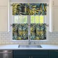 thumbnail image 3 of Kitchen Curtains Set 3 Piece with Tropical Palm Tree and Colorful Flowers, 27.5x24 Inch Polyester Drapes for Summer Island Kitchen, 3 of 6