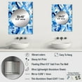 thumbnail image 4 of Designart "Striped Symmetry In Blue And White" Geometric Mirror Wall Decor - Modern Blue Geometric Dining Room Wall Mirror Art - 32" x 24" Inch, 4 of 5