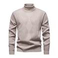 thumbnail image 2 of Men's Turtleneck Cable Knit Sweater Long Sleeve Pullover Casual Winter Top, 2 of 9