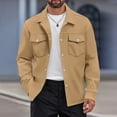 thumbnail image 2 of Kureaily Autumn And Winter Men's Casual Lapel Si Ngle Breasted Solid Color Double Pocket Slim Jacket, 2 of 9