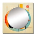 thumbnail image 2 of Designart "Synchronicities Midcentury Chic Vintage Art IV" Modern Midcentury Blue Large Square Mirror - Square Bedroom Mirror Printed Wall Decor - Mid-Century Square Printed Wall Mirror Art, 2 of 5