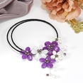 thumbnail image 3 of Floral Flair Purple Amethyst and Freshwater Pearl Choker Wrap Necklace, 3 of 6