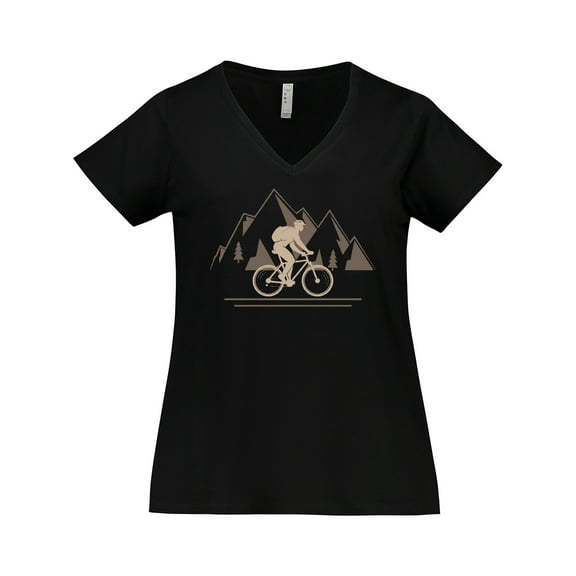 Inktastic Mountain Biking Adventure Women's Plus Size V-Neck T-Shirt