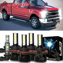 Quayub For Ford F250 F350 F450 2005-2019 6000K White LED Headlight Fog Light Bulbs DOB