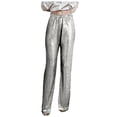 thumbnail image 2 of Mepaouo Women's Sequin High Waist Flare Leg Pants Bell Bottom Glitter Club Trousers Night Out(Silver,XL), 2 of 8