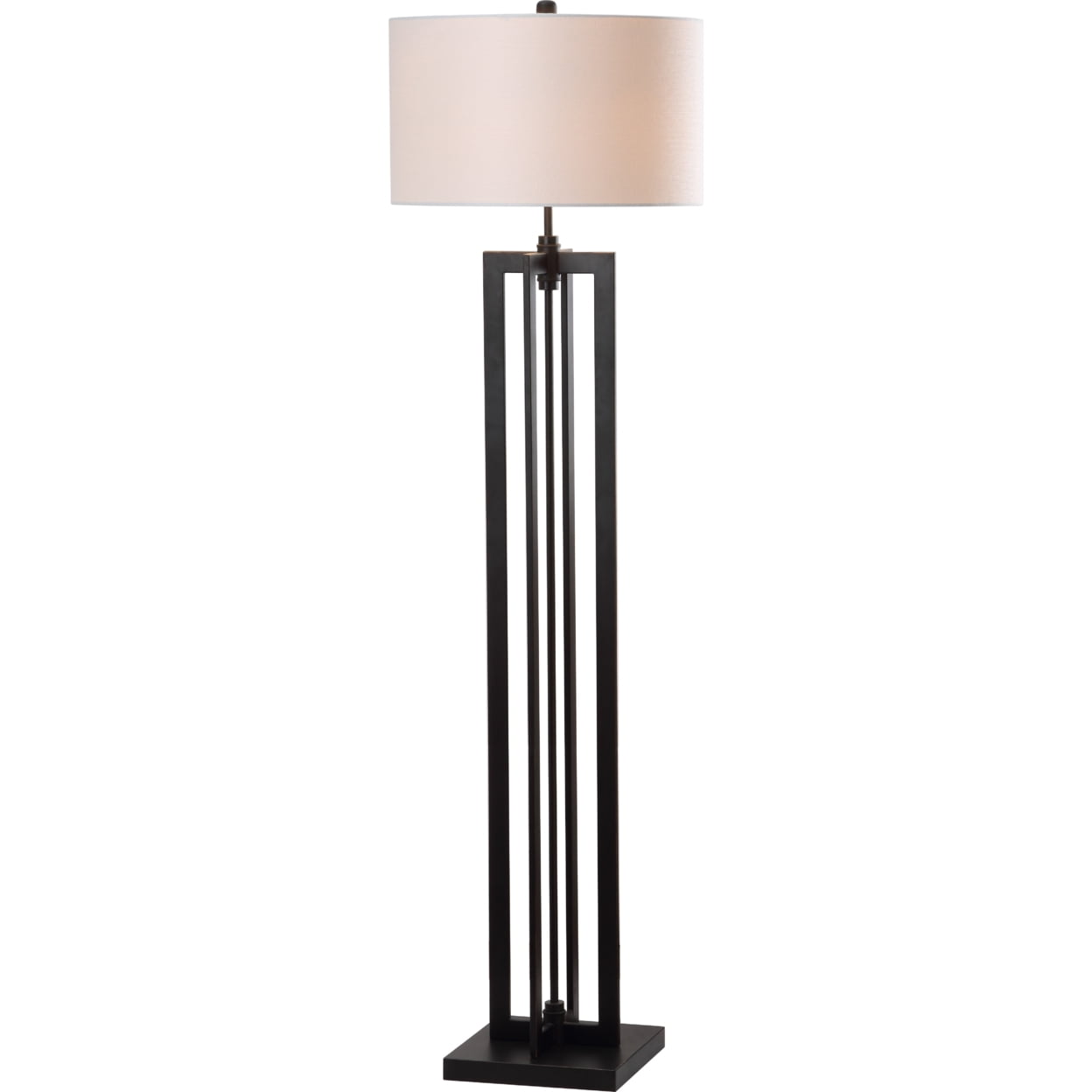 SAFAVIEH Tanya 59 in. H Mid-Century Tower Column Floor Lamp, Black
