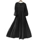 thumbnail image 4 of Mujeres Vestido Casual Suelto Y Casual Tres Cuartos de Mangas Cuello en V Vestido de Lino Mujeres, 4 of 7