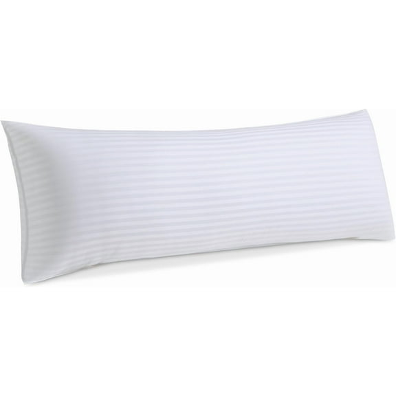 Premium Striped Body Pillow, Breathable Cooling Cotton Cover, Soft and Fluffy 3D Down Alternative Microfiber Filled, Long Bed Pillow for Side Sleepers, 20"x54"