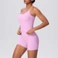 thumbnail image 5 of Womens Workout Outfits 2 Piece Sleeveless Crop Tops High Waisted Legging Shorts with Pockets Yoga Gym Clothes (XL, Pink|Racerback), 5 of 6