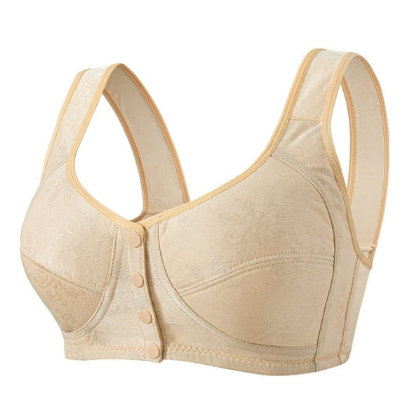 Yuzhih Front Closure Bras for Women Plus Size No Underwire Full Coverage Bras Wireless Comfortable Everyday Bralettes