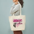 thumbnail image 3 of CafePress - Linemans Mom White Shirt With Pole Tote Bag - Unisex Canvas Tote Bag, Beige, 1-Piece, 3 of 7