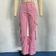 thumbnail image 3 of Vintage Baggy Cargo Pantalones Cintura alta Bolsillos Y2K Mujeres Streetwear (Rosa M) Ehuebsd Para estrenar, 3 of 9