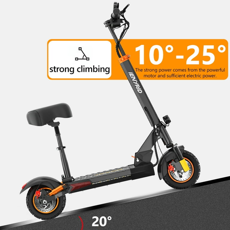 IENYRID Adults Electric Scooter with Seat, 800W Motor Scooter Electric for  Adults,10 Off-Road Pneumatic Tires, 48V 16Ah Battery 28mph Max, 31 Miles