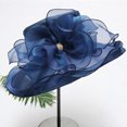 thumbnail image 5 of D-GROEE Women Church Cap Foldable Wide Brim Summer Sun Hat with Rhinestones Buckle for Party Wedding, 5 of 7