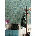 thumbnail image 4 of Caroline et Bettina Teal Camille Peel & Stick Wallpaper, 4 of 6