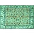 thumbnail image 1 of Ahgly Company Indoor Rectangle Oriental Turquoise Blue Traditional Area Rugs, 2' x 5', 1 of 4