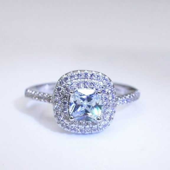 925 Sterling Silver Created Moissanite Sapphire Gemstone Jewelry Rings For Woman Wedding Party 925 Silver Ring