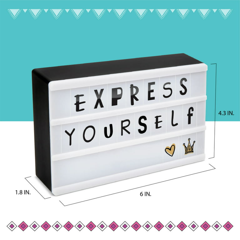 Dream Studio DIY Light Up Cinema Box, Customizable Backlit Message Board  with 90 Letters & Emojis and 5 Blank Sheets for Custom Fonts & Images 