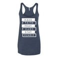 thumbnail image 2 of Wild Bobby Have Faith Pray Hard Stay Humble Inspirational/Christian Women Tri-Blend Racerback Tank Top, Vintage Navy, X-Large, 2 of 6