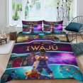 thumbnail image 2 of Iwájú Conjunto de sábanas temático, trío de piezas, cómodo y amigable con la piel, diseño único, regalo de decoración para el hogar para familiares, amigos y fans,140cm *210cm, 2 of 6