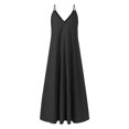 thumbnail image 5 of Tbopshirt Wedding Guest Dresses for Women,Summer Dresses For Women Solid Color Sleeveless V Neck Dress Loose Dresses, 5 of 5
