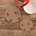 thumbnail image 2 of SKYSONIC 2 pcs Beautiful Winter Cardinal Bird Pot Holders Trivets, Heat Resistant Trivets,Cartoon Christmas Cotton Thread Weave Mats for Hot Pads Pans Pot Bowl Teapot, 2 of 7
