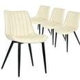 thumbnail image 2 of AVAWING Mid-Century Modern Dining Chairs Set of 4,  Leather Upholstered Leisure, Indoor, Beige, 2 of 6