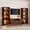 ACA-S: Brown 102.3" Cabinet Set, variant on Mid Century Modern 78.7'' Walnut Finish Media Console for TVs up to 55'', Wood Entertainment Center Includes TV Stand with Storage and Glass Display Shelves with Lights for Living Room and Bedroom