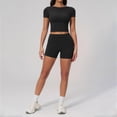thumbnail image 6 of idosla Women's Biker Shorts 2.5" No Front Seam High Waist Hidden Scrunch Workout Gym Yoga Running Shorts (Black, S), 6 of 8