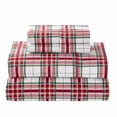 thumbnail image 2 of Better Homes & Gardens 4-Piece 300 Thread Count Red Plaid Sateen Sheet Set, King, 2 of 10