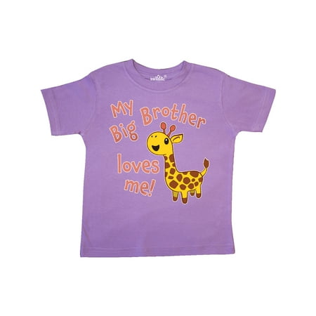 

Inktastic My Big Brother Loves me- cute giraffe Gift Toddler Boy or Toddler Girl T-Shirt