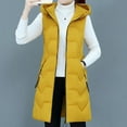 thumbnail image 2 of KaLI_store Women Vest Top Women's Sleeveless Cotton Linen Vest Button Down V Neck Waistcoat Jacket Yellow,3XL, 2 of 5