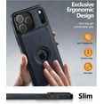 thumbnail image 4 of AIOVETEAB Compatible with iPhone 17 Pro Max Case Premium Leather TPU Hybrid Case Cover,Blue, 4 of 6