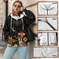 thumbnail image 6 of COEQINE Women's Full Zipper Hoodie Oversized Sweatshirts Conch Starfish Shell White Print Long Sleeve Hooded Jacket for Women with Pockets Lightweight Y2K Tops Fall Casual Wear, M, 6 of 7