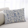 thumbnail image 2 of Blue Flowers Throw Pillow Cover 24 x 36 Inch Decorative Pillow Cover Retro Rustic Botanical Floral Leaves Vines Lumbar Pillowcase Seasonal Rectangle Cushion Case for Couch Sofa Bed Living Room, 2 of 7