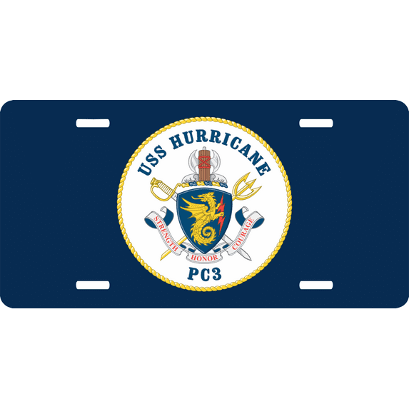Navy USS Hurricane PC-3 License Plate