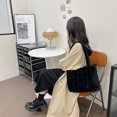 thumbnail image 3 of Bolso Hombro Suave Felpa Tote Mujer Otoño Invierno Fluffy Top Handle Negro, 3 of 6