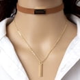 thumbnail image 1 of Collar de astas de terciopelo con cadena colgante de borlas dobles de cuero coreano, 1 of 5