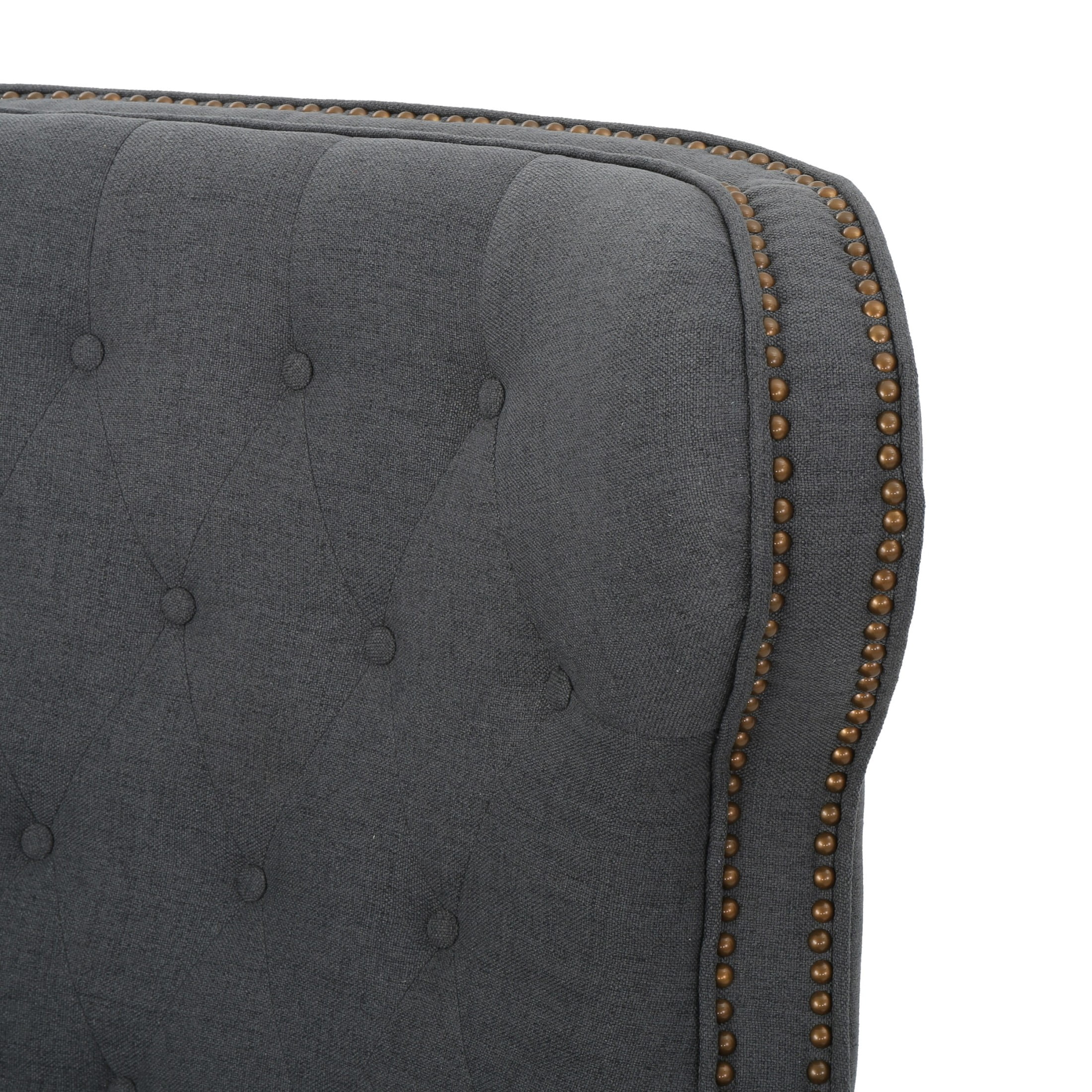 Christopher Knight Home Modern Manual Push Back Recliner with Rolled Arms, Nailhead Trim, Charcoal