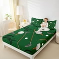 thumbnail image 4 of Homewish Golf Sport Game Full Size Sheets,Golf Club Bed Sheets,Green White Brown Sheet Sets For Boys Kids,Luxury Bedroom Decor,4pcs, 4 of 7