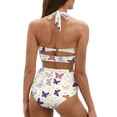 thumbnail image 4 of Renewold Fashion Women Bathing Suits Tankini Butterfly High Waisted Bikini Set Size 2XL Novelty Cheeky Push Up Swimsuits Quick Dry Tummy Control Swimwear, 2 PCS, 4 of 6