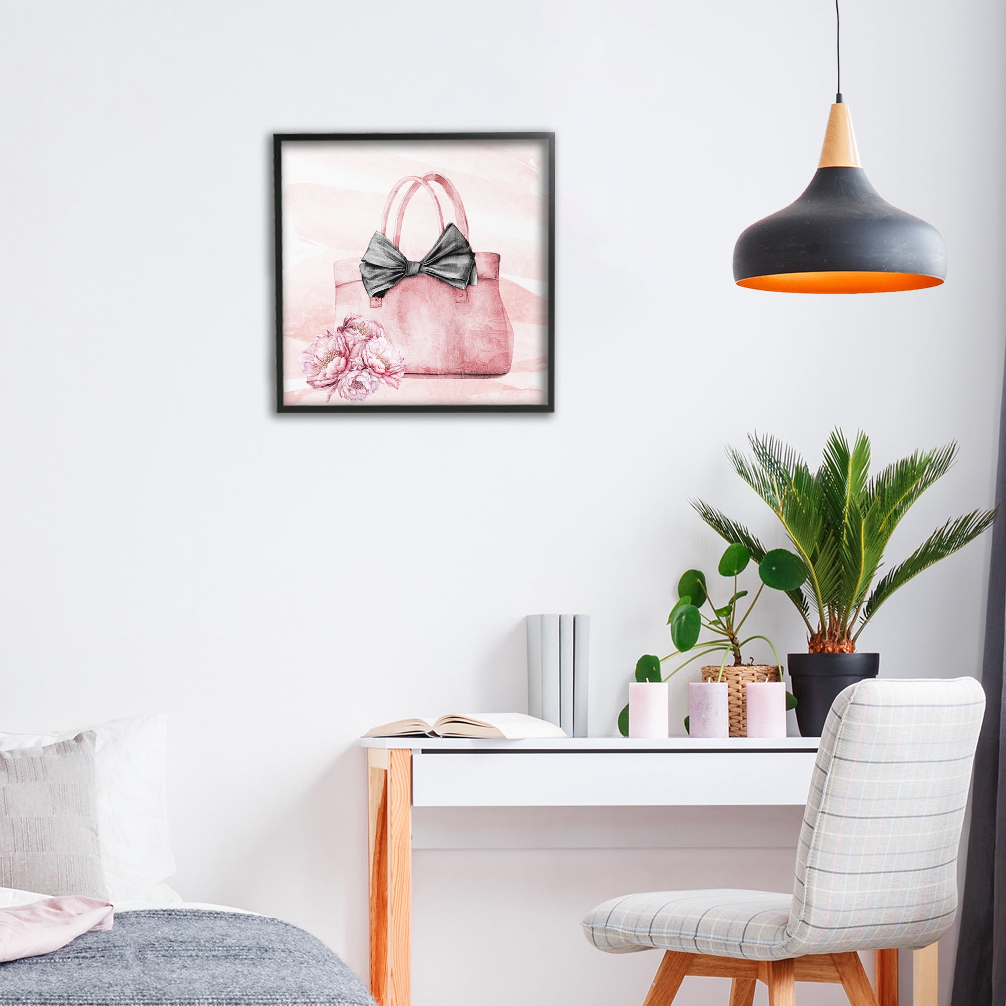 Stupell Industries Blush Glam Time Bag Black Framed Giclee Art, design by Kim Allen