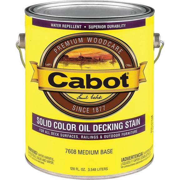 Cabot Creamery GAL MED Base Deck Stain — Exterior Wood Surfaces, UV-Resistant Formula