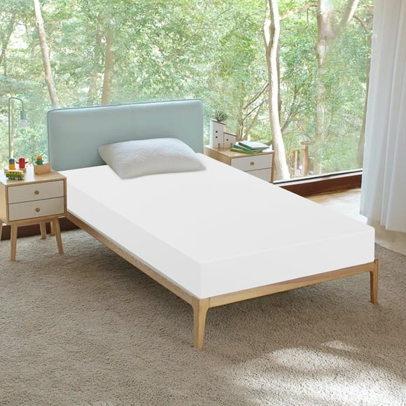 Twin Size Mattress, 6 Inch Medium Firm Mattress Memory Foam Mattress for Cool Sleep & Pressure Relief, Twin Mattresses Bed in a Box, White
