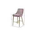 thumbnail image 3 of Natural Beauty Modern, Contemporary Velvet Upholstered Counter Stool with Polished Gold Metal Legs, Set of 2, 23" W x 21" D x 40" H, Ideal for Bar and Pub Height Tables, 3 of 6