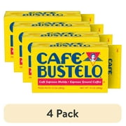 (4 pack) Cafe Bustelo, Espresso Style Dark Roast Ground Coffee, Vacuum-Packed 10 oz. Brick
